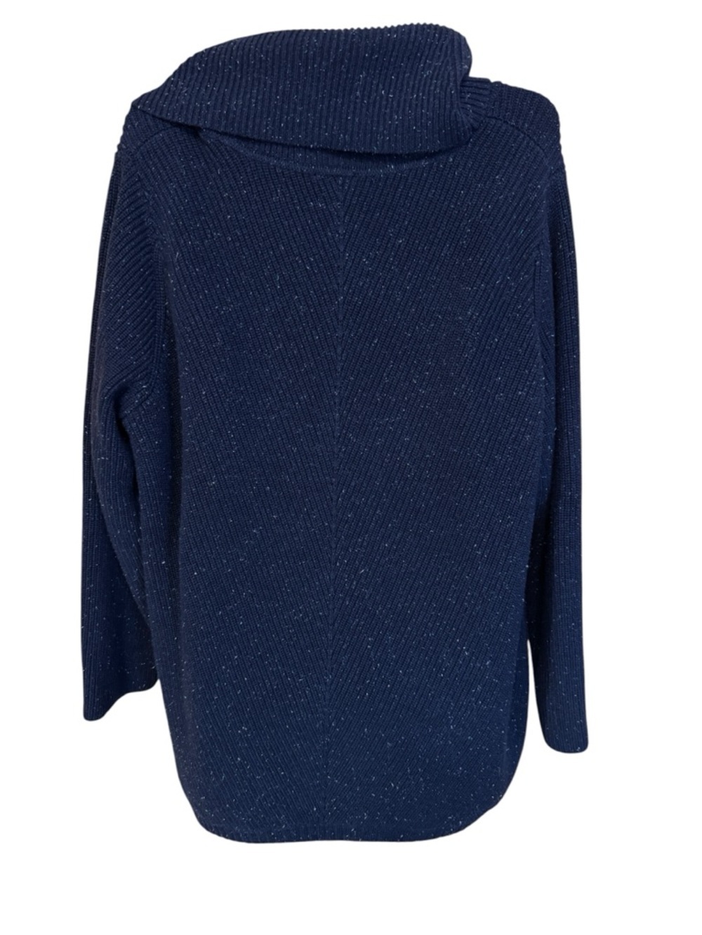 Talbots Plus Womens Navy Blue Cowl Neck Sweater 2X Cozy Knit - Picture 2 of 8
